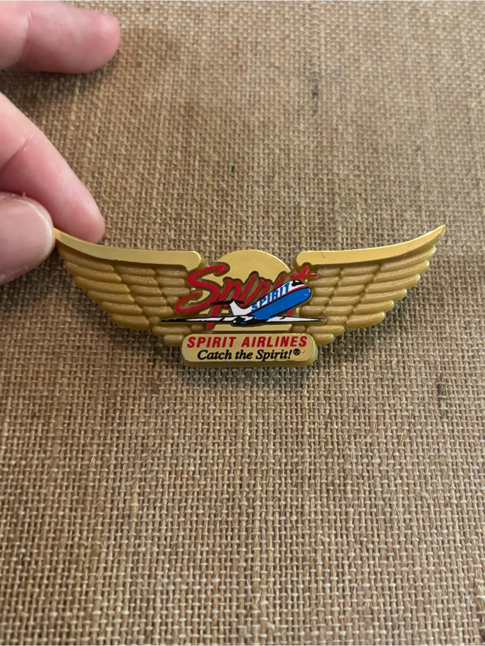 Vintage Spirit Airlines  Wings Pin Pilot Airline Plane Plastic